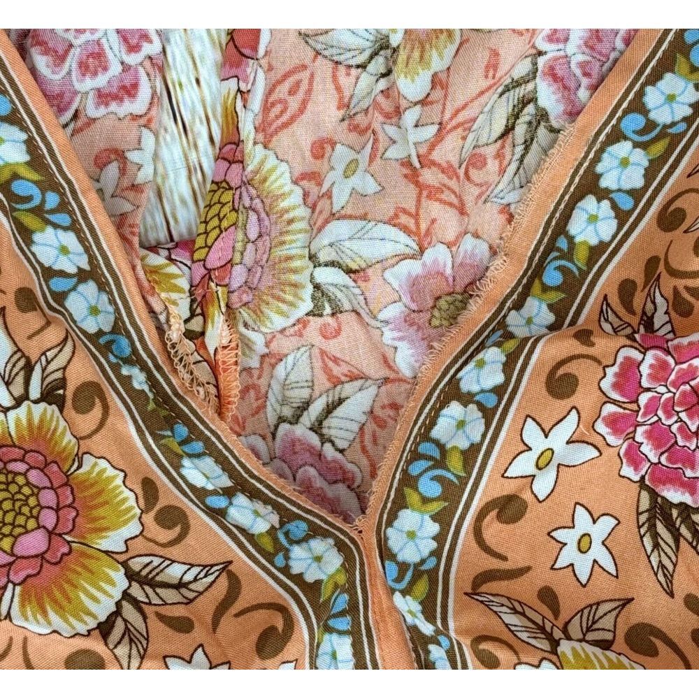 Umgee Size Small Tangerine Orange Floral Print Hi Low Midi Dress Boho Beach NWT - Picture 9 of 9